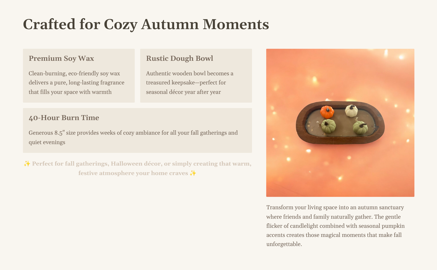 Pumpkin Harvest Dough Bowl Candle – Fall Collection