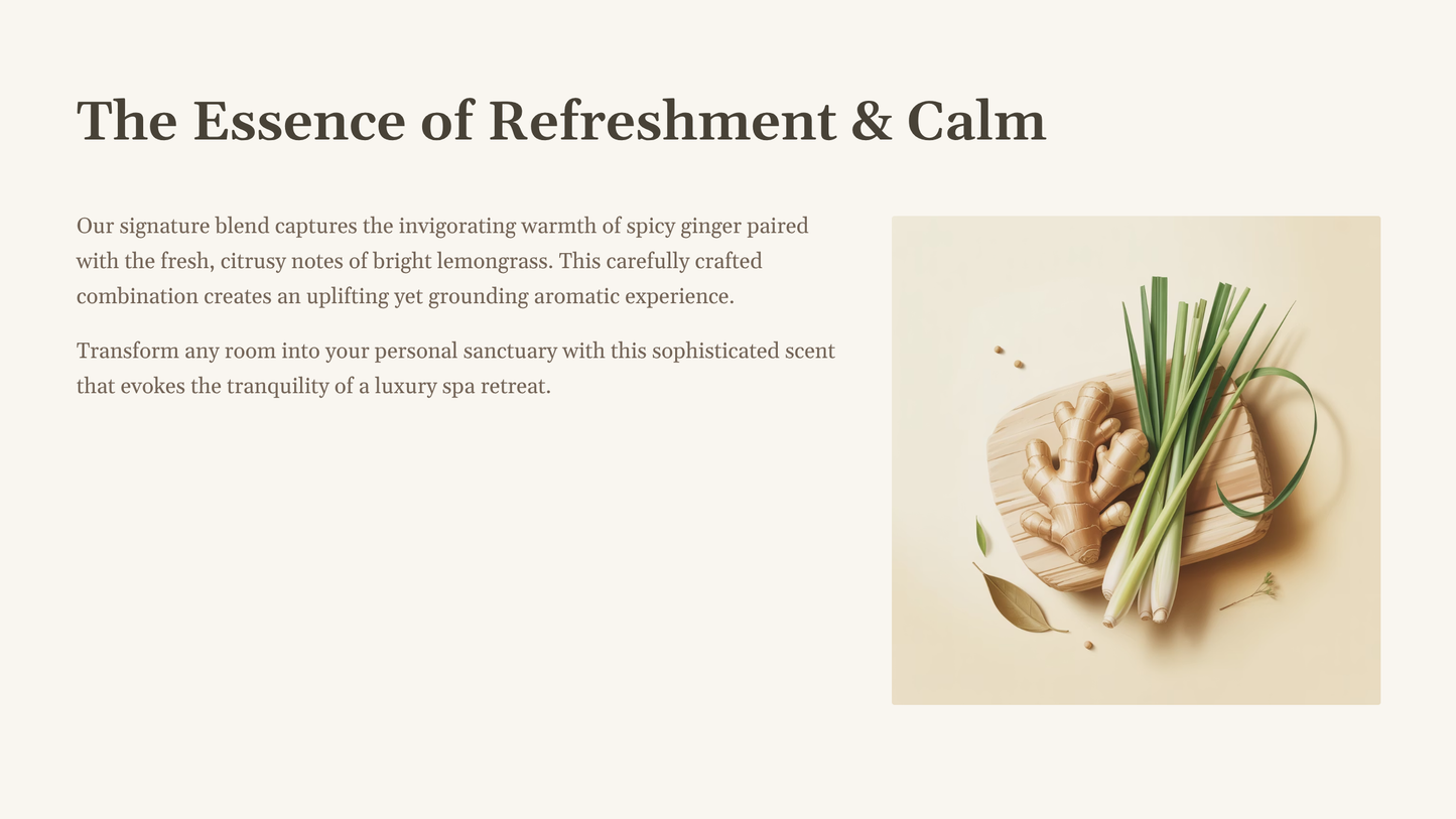 Ginger & Lemongrass Soy Wax Candle – 10oz / 40h burn time
