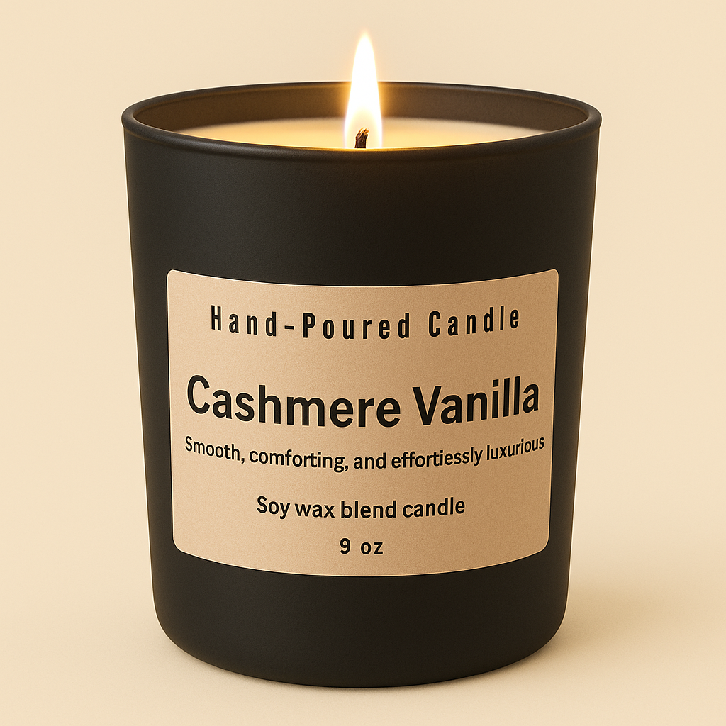 Cashmere Vanilla Hand-Poured Candle - 9 Oz