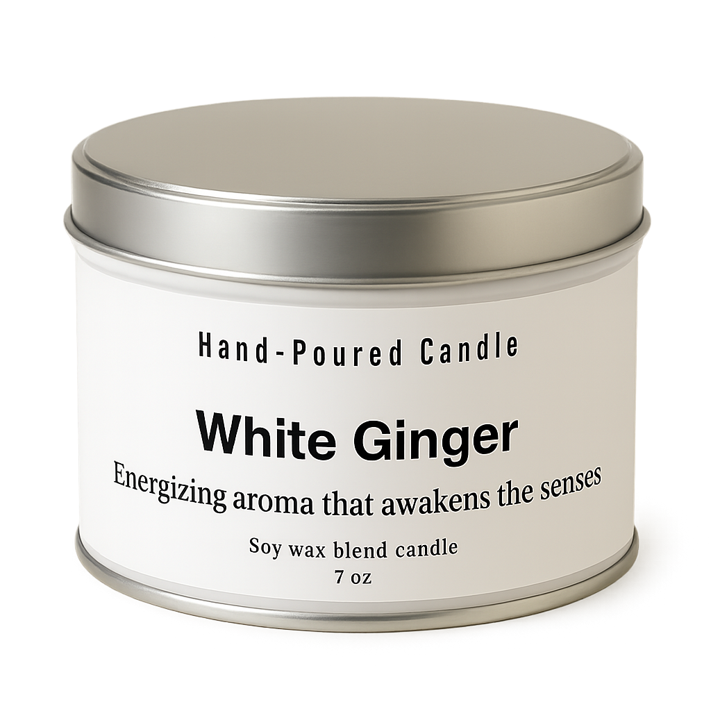 White Ginger – Hand-Poured Candle - 7 Oz
