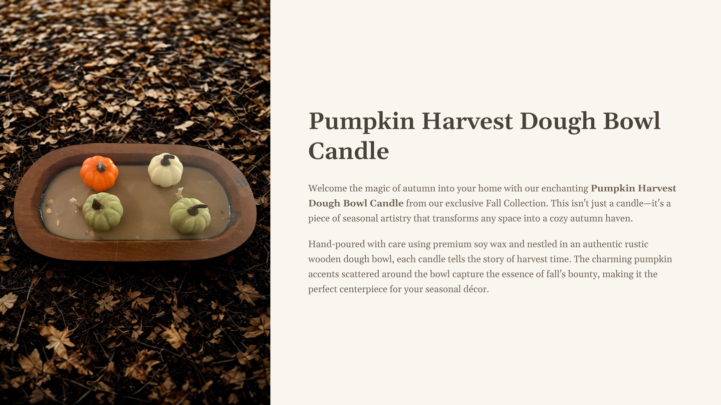 Pumpkin Harvest Dough Bowl Candle – Fall Collection