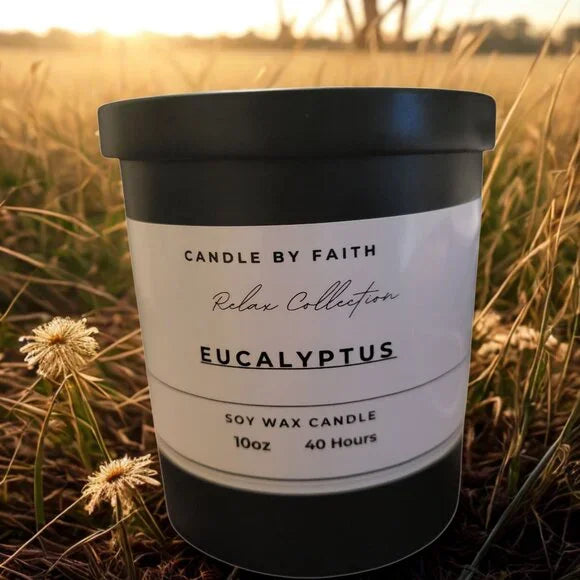 Eucalyptus Soy Wax Candle – 10oz / 40h burn time