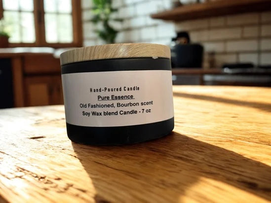 Pure Essence - Hand-Poured candle Bourbon  - 7Oz