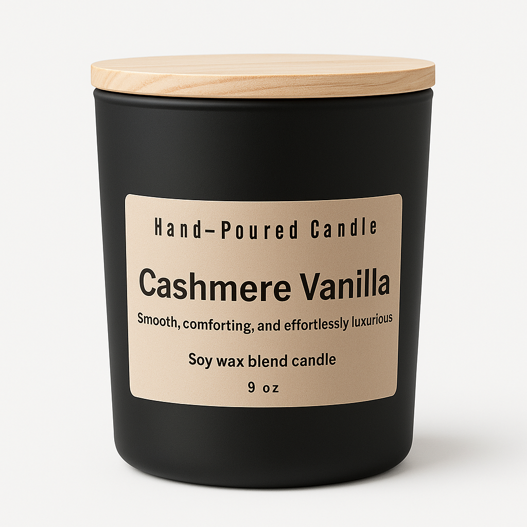Cashmere Vanilla  Hand-Poured Candle - 9 Oz