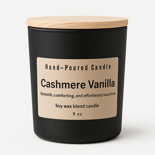Cashmere Vanilla  Hand-Poured Candle - 9 Oz