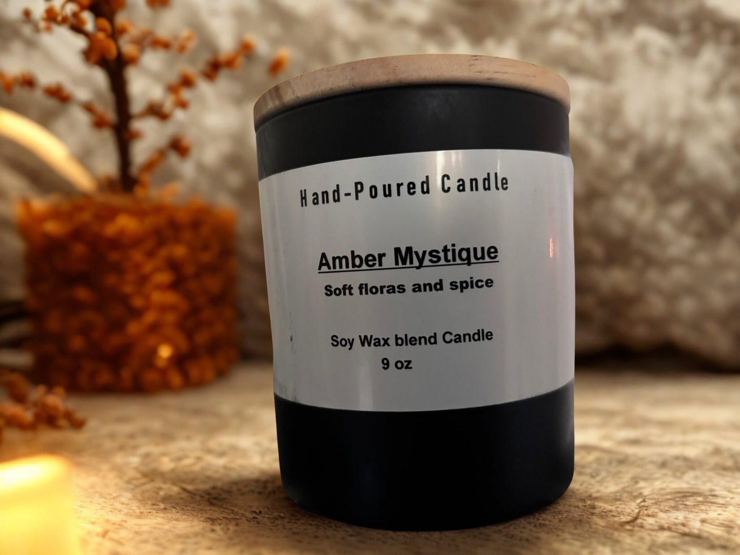 Amber Mystique – Hand-Poured Soy Candle - 9Oz