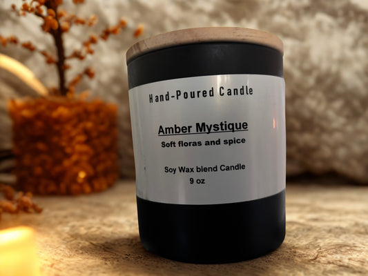 Amber Mystique – Hand-Poured Soy Candle - 9Oz