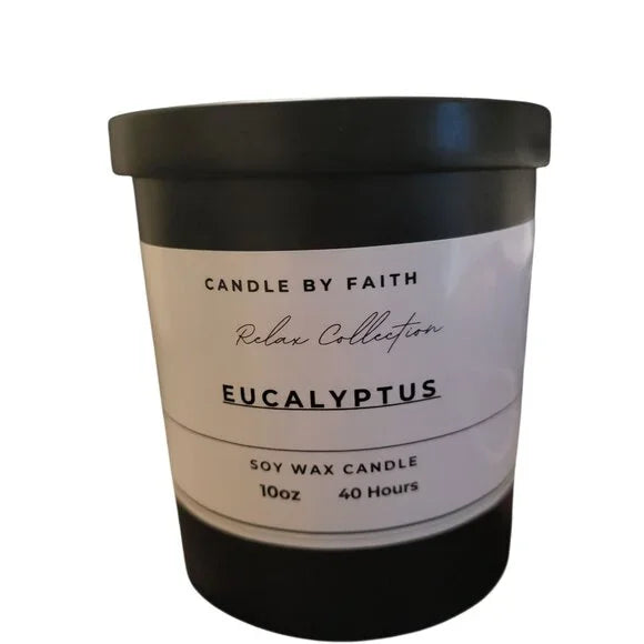 Eucalyptus Soy Wax Candle – 10oz / 40h burn time