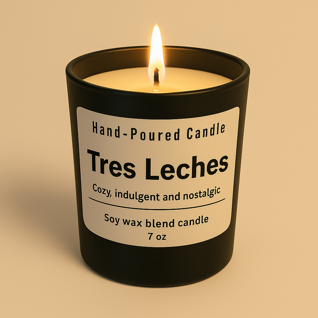 Hand-Poured Tres Leches Scented Candle –  7 Oz