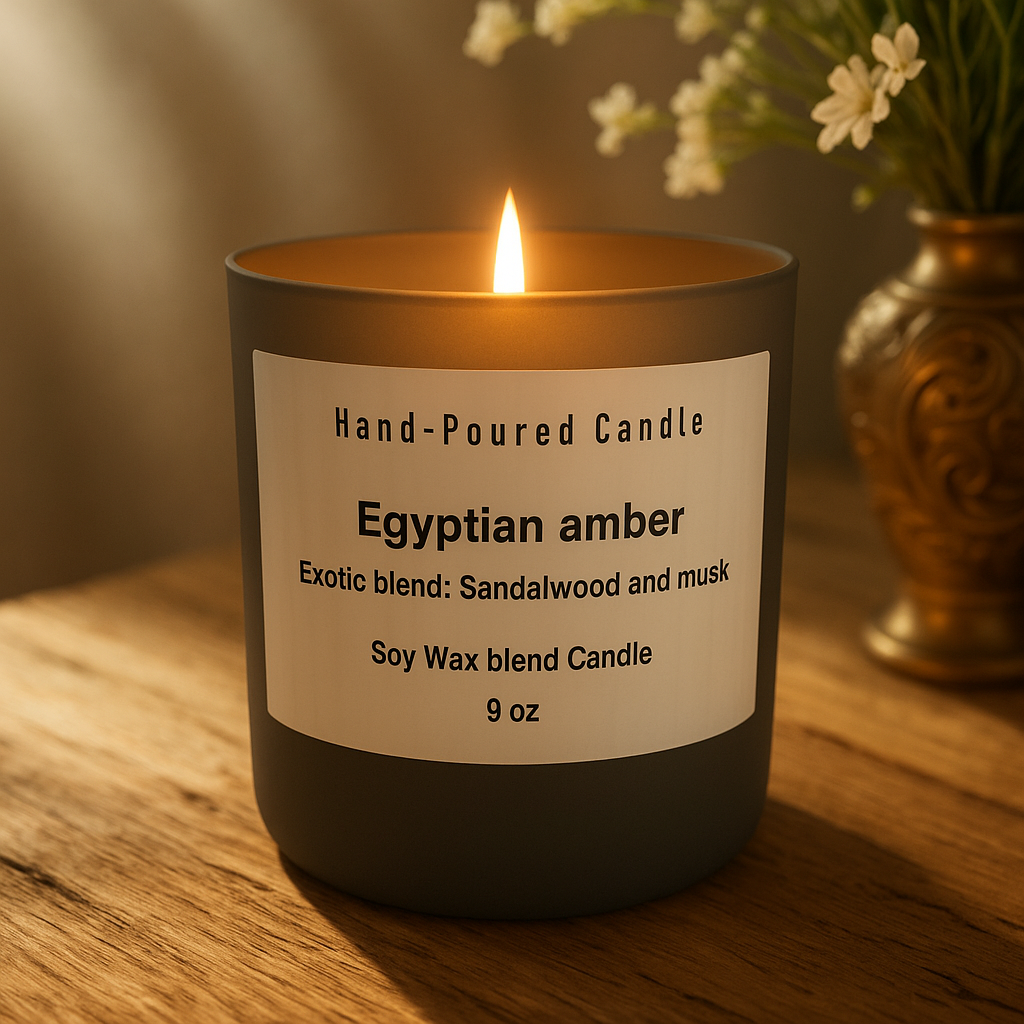 Egyptian Amber – Hand-Poured Soy Candle - 9Oz